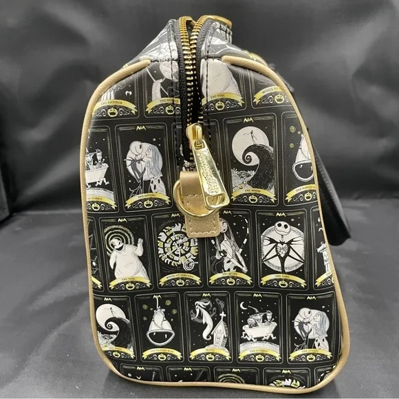 Disney The Nightmare Before Christmas Tarot Card Black and Gold Satchel - Picture 4 of 6